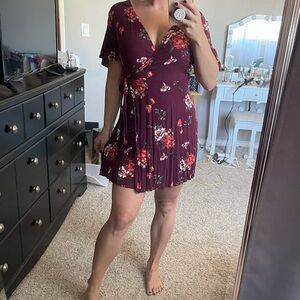 Maroon wrap dress